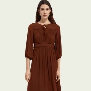 Scotch & Soda Brown Silky Dress